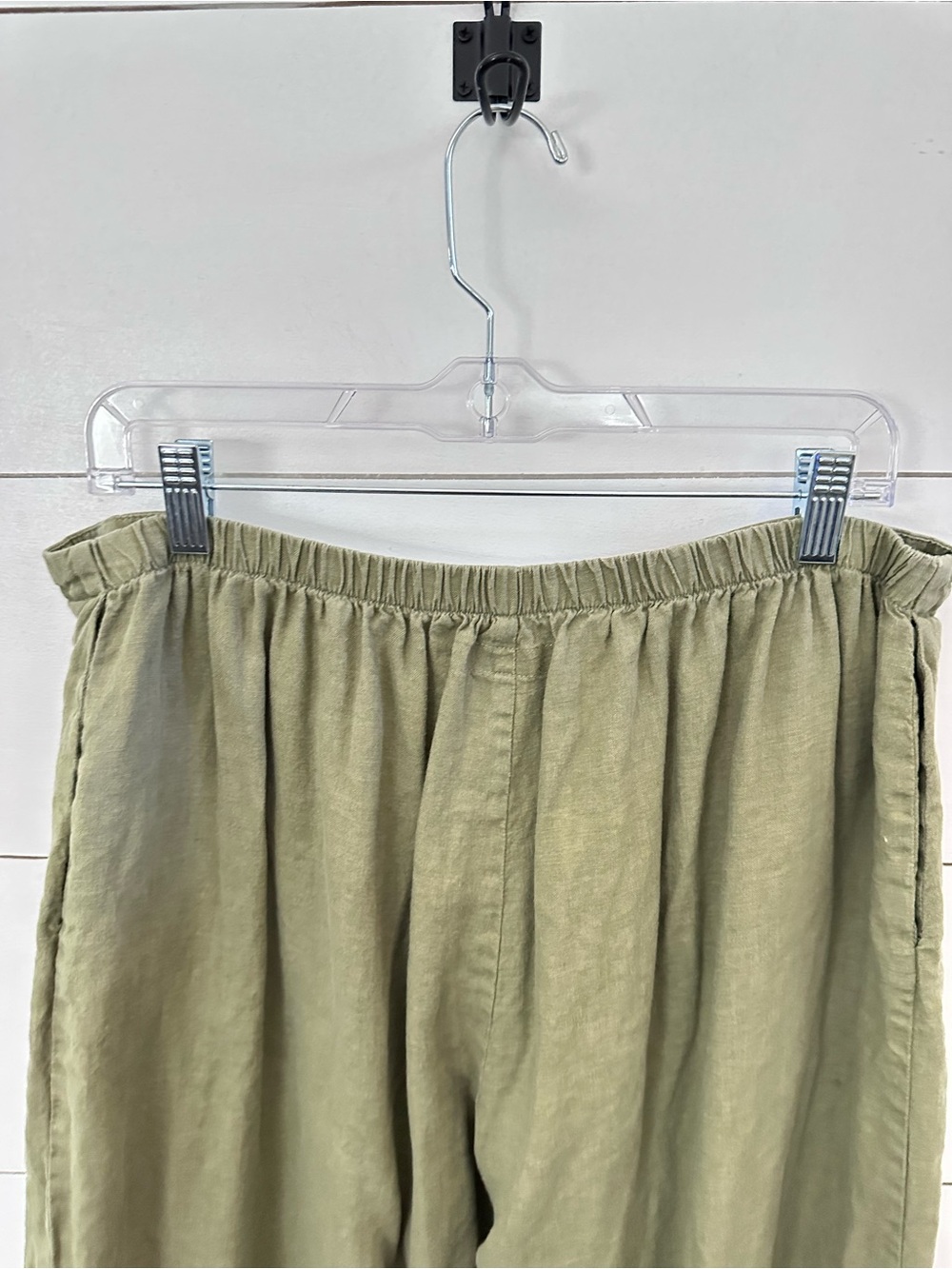 Flax Wide-Leg Linen Pants in Olive Green - Picture 8 of 14
